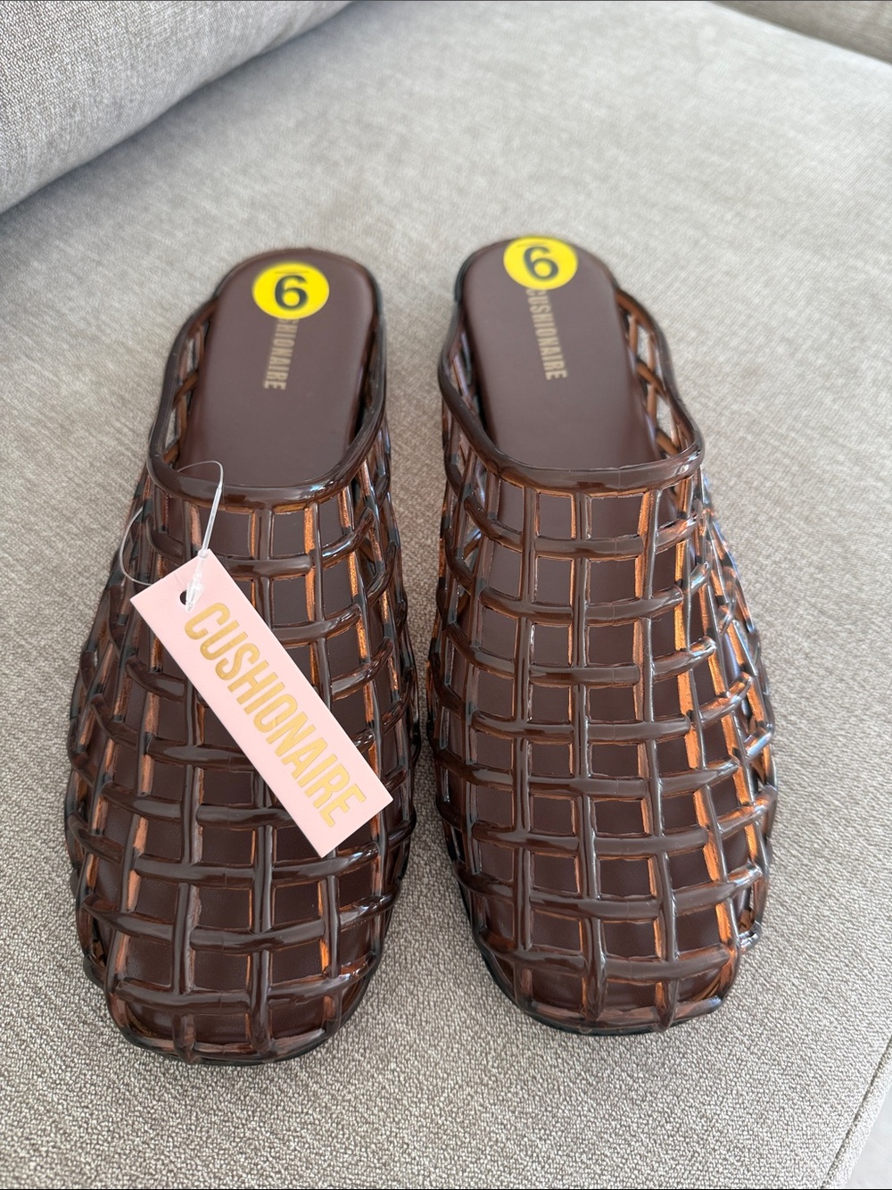 Cushionaire Women's Brown Woven Mule Flats